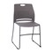 Flash Furniture Gray Plastic Stack Chair with Steel Sled Base RUT-NC499A-GY-GG - alternate 8